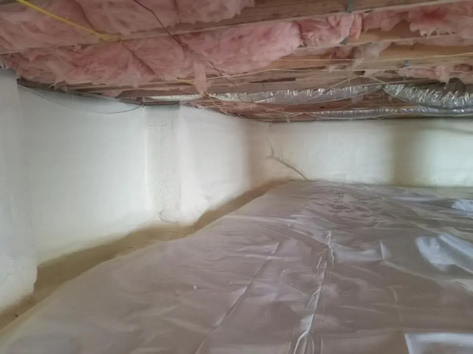 Crawl space encapsulation with closed-cell spray foam for Attic Insulation in Corinth